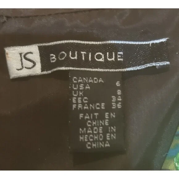 JS Boutique Womens Jeweled Babydoll Multicolor Silk Dress Size 6 Artsy Fairy - Picture 2 of 11